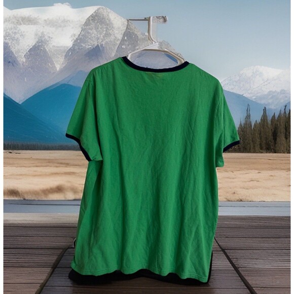 Y2K 90s Polo Ralph Lauren Watermark Logo Tee Sz L Small‎ Pony Green - Picture 3 of 3